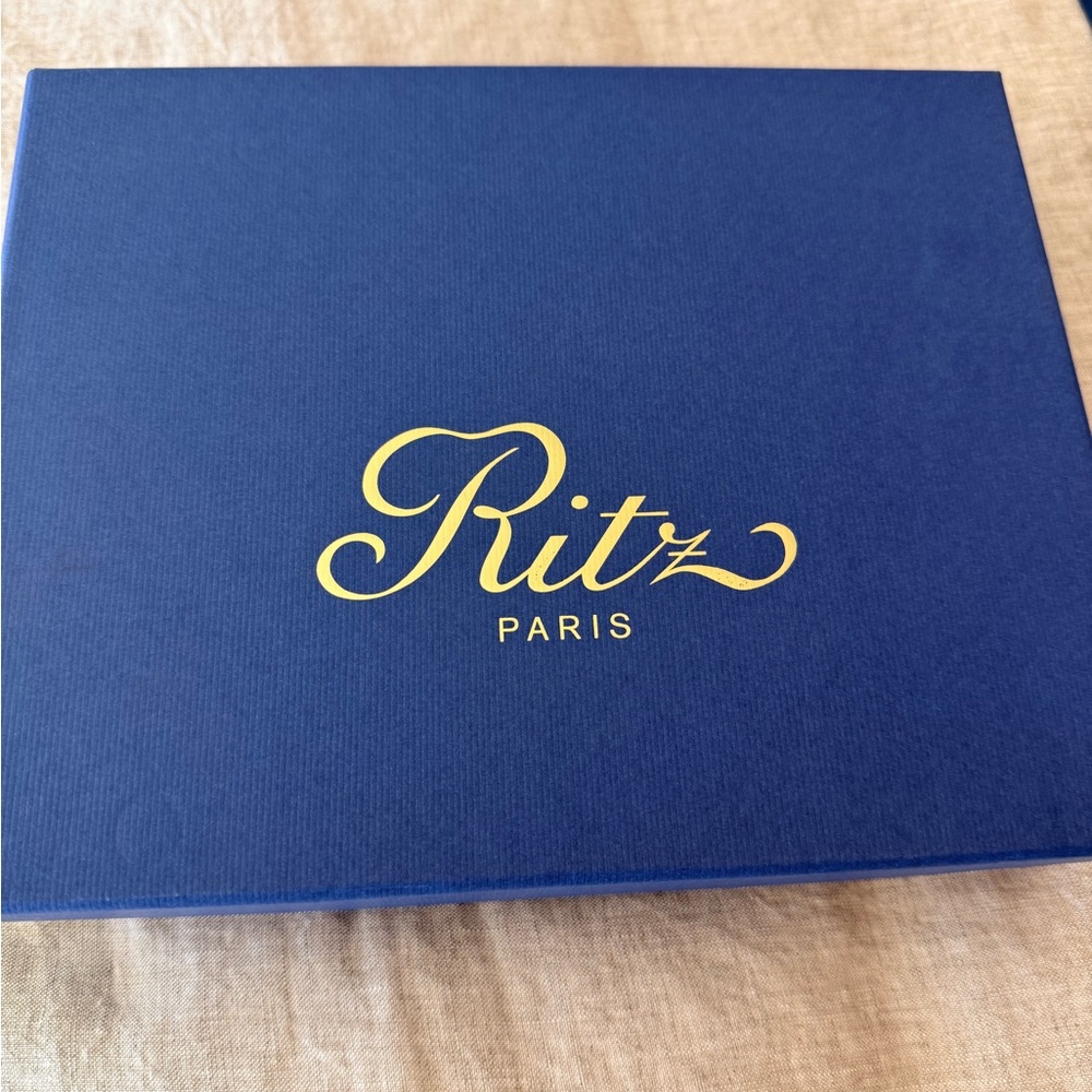Ritz Paris Blue Gift Box with Gold Logo Empty Authentic